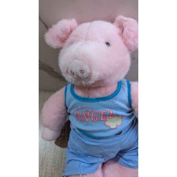 Paws and claws Pink Angel Pig Piggy 17" Plush Stuffed Toy with shirt / shorts - Picture 2 of 7